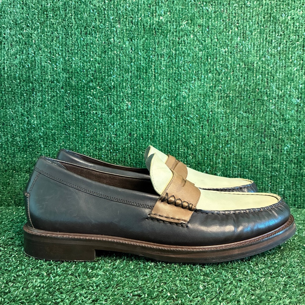 Cole Haan American Classics Pinch Penny Leather Preppy Loafer Navy Brown Mens 10